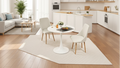 Tavolo da pranzo rotondo, 80 cm, per 2–4 persone, base a piedistallo bianca
