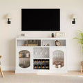 Sideboard Buffet with Led Lights Wine Bar Cabinet White Modern Coffee