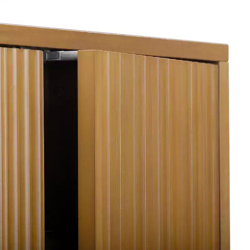 Pensile sopra WC con ante scanalate e gambe in legno massello