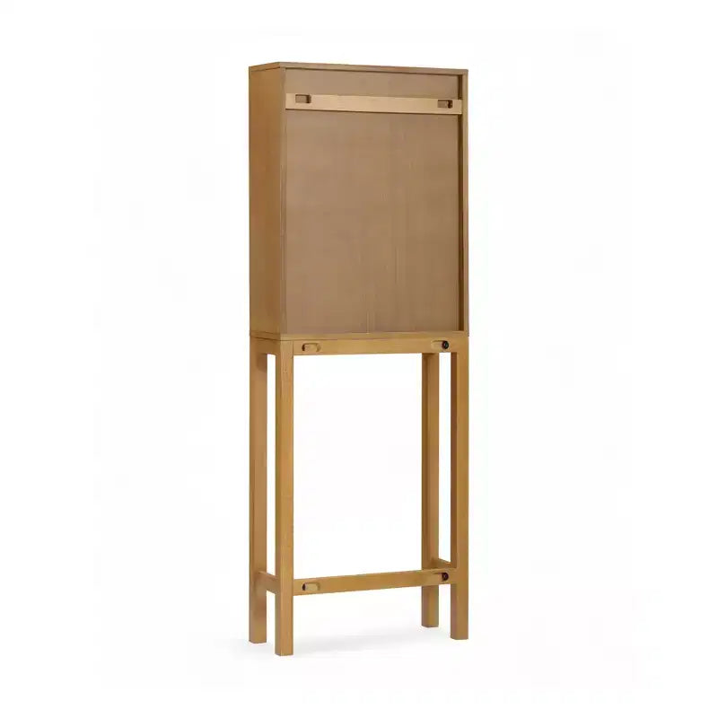 Pensile sopra WC con ante scanalate e gambe in legno massello