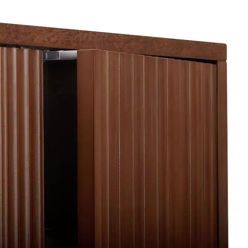 Pensile sopra WC con ante scanalate e gambe in legno massello