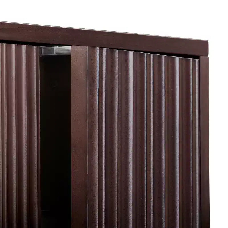 Pensile sopra WC con ante scanalate e gambe in legno massello