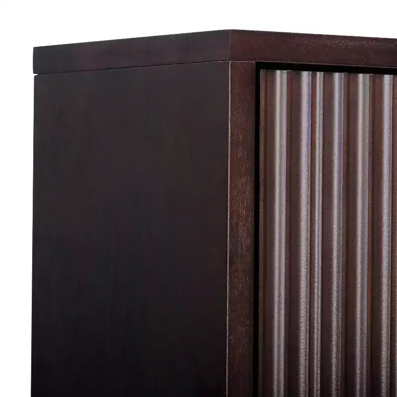 Pensile sopra WC con ante scanalate e gambe in legno massello