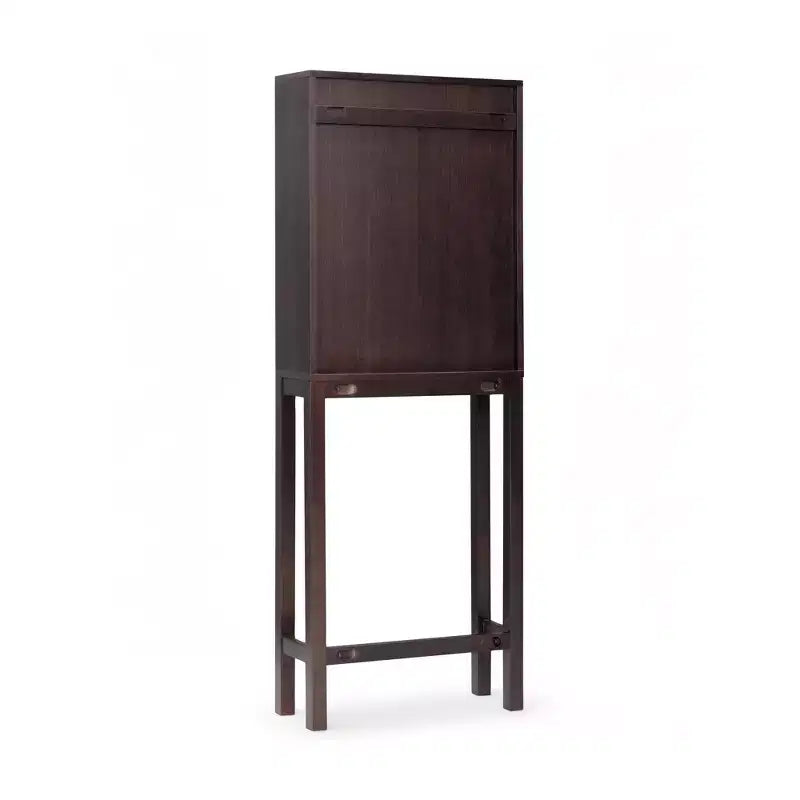 Pensile sopra WC con ante scanalate e gambe in legno massello