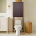 Teamson Home Tremolo Modern Boho Over Toilet Storage Cabinet with Solid Wood & Contemporary Fluted Fronts