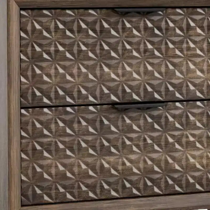 Comodino a 2 cassetti in legno marrone scuro