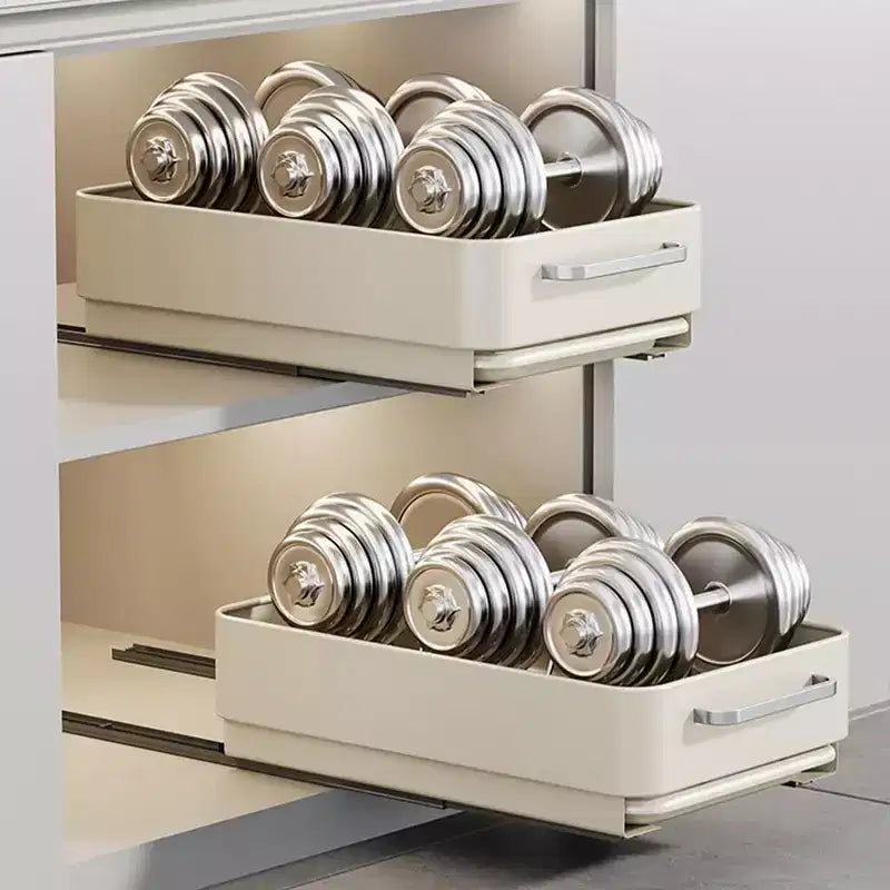 Organizzatore per cassetti espandibile in acciaio al carbonio – Bianco crema