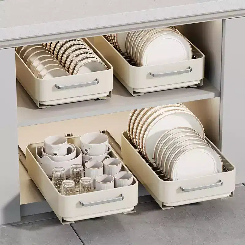 Organizzatore per cassetti espandibile in acciaio al carbonio – Bianco crema