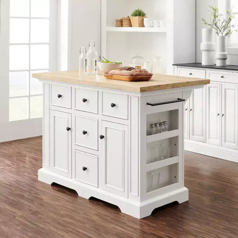 HomeStock 36 in.H Wood Kitchen Islands with 2 Doors and 2 Shelves