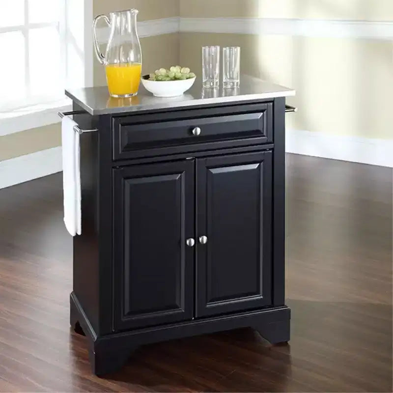 Isola Cucina Compatta con Rotelle, Mobile Contenitore e Cassetto