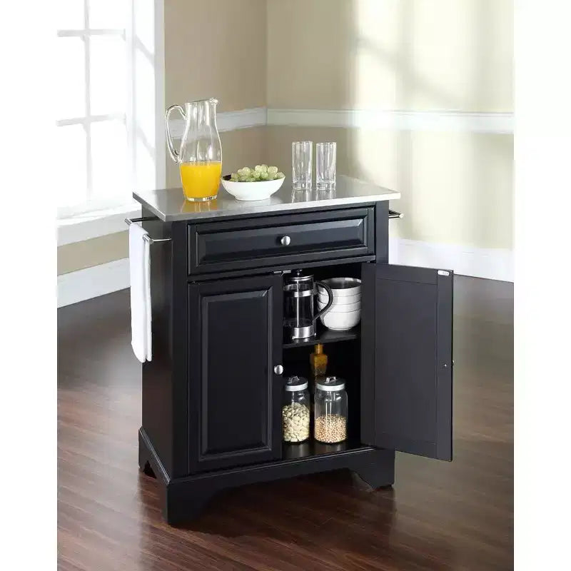 Isola Cucina Compatta con Rotelle, Mobile Contenitore e Cassetto