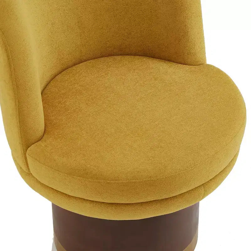Poltrona di design rotonda girevole a 360° con base a piedistallo – Ciniglia