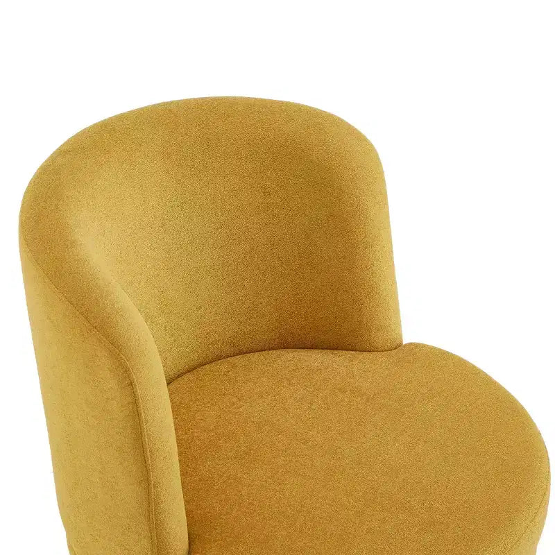 Poltrona di design rotonda girevole a 360° con base a piedistallo – Ciniglia