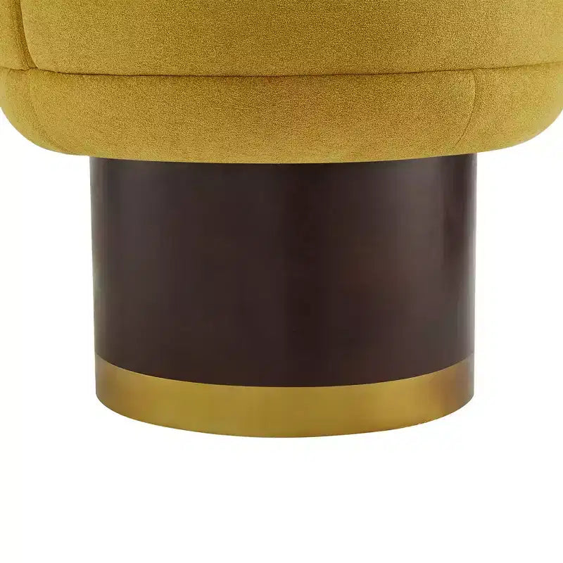 Poltrona di design rotonda girevole a 360° con base a piedistallo – Ciniglia