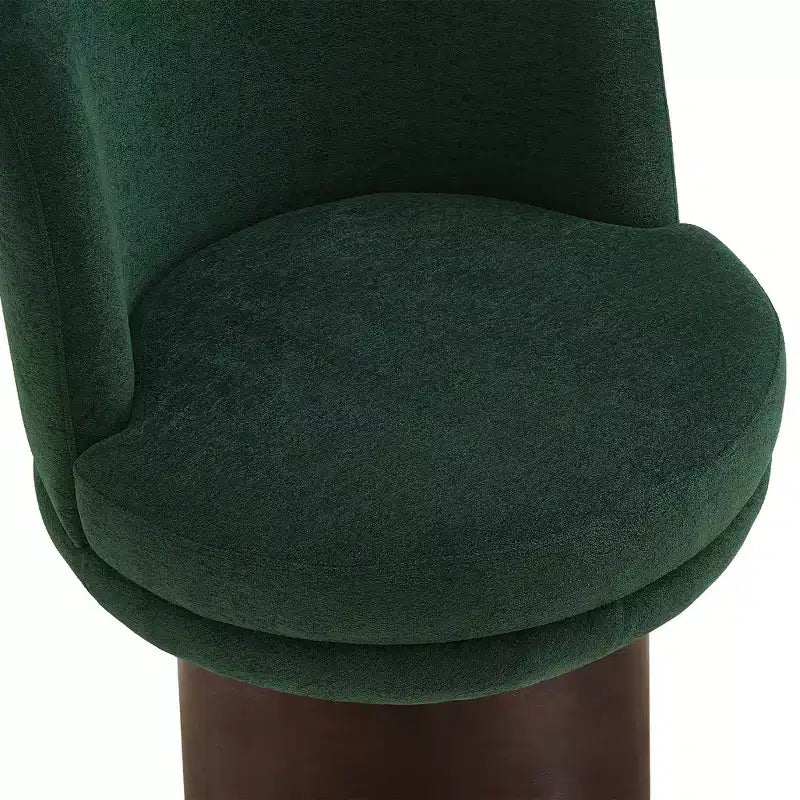 Poltrona di design rotonda girevole a 360° con base a piedistallo – Ciniglia