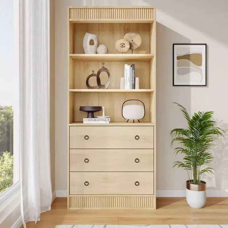 Libreria a Onde con 3 Cassetti