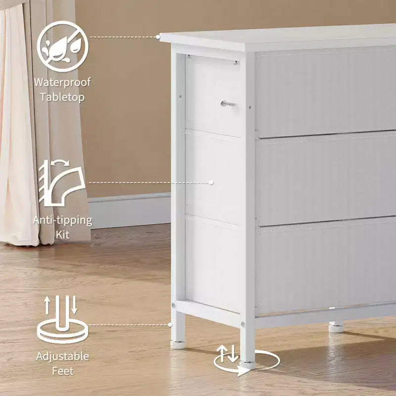 Mobile porta TV da 63 pollici con 10 cassetti, luci LED e presa di corrente integrata