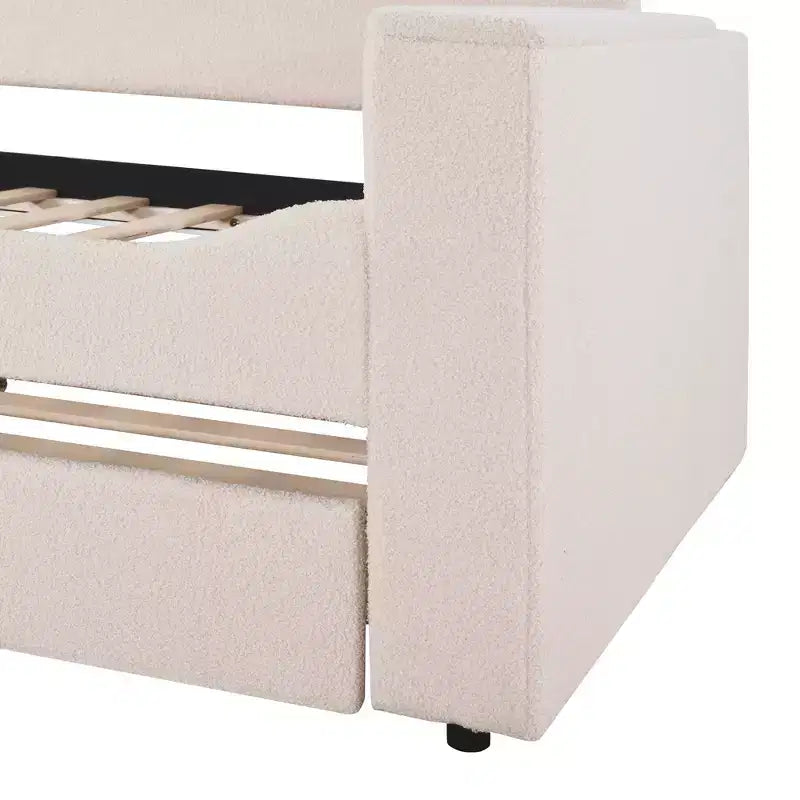 Divano Letto Imbottito con Letto Estraibile, Braccioli Contenitore e Audio Bluetooth