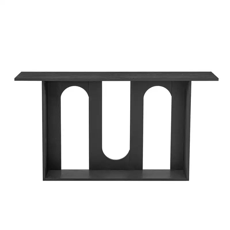 Consolle curva con ripiano inferiore