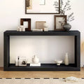 Minimalist Wood Console Table with Storage, Modern Narrow Entryway Table with Open Shelf for Hallway and Entryway