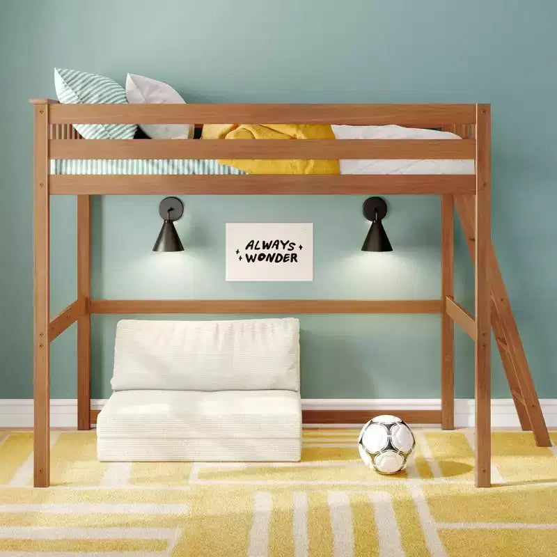 Letto alto a soppalco singolo con scaletta terminale