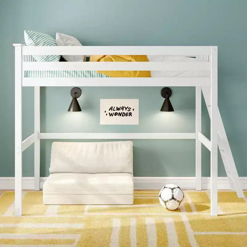 Letto alto a soppalco singolo con scaletta terminale