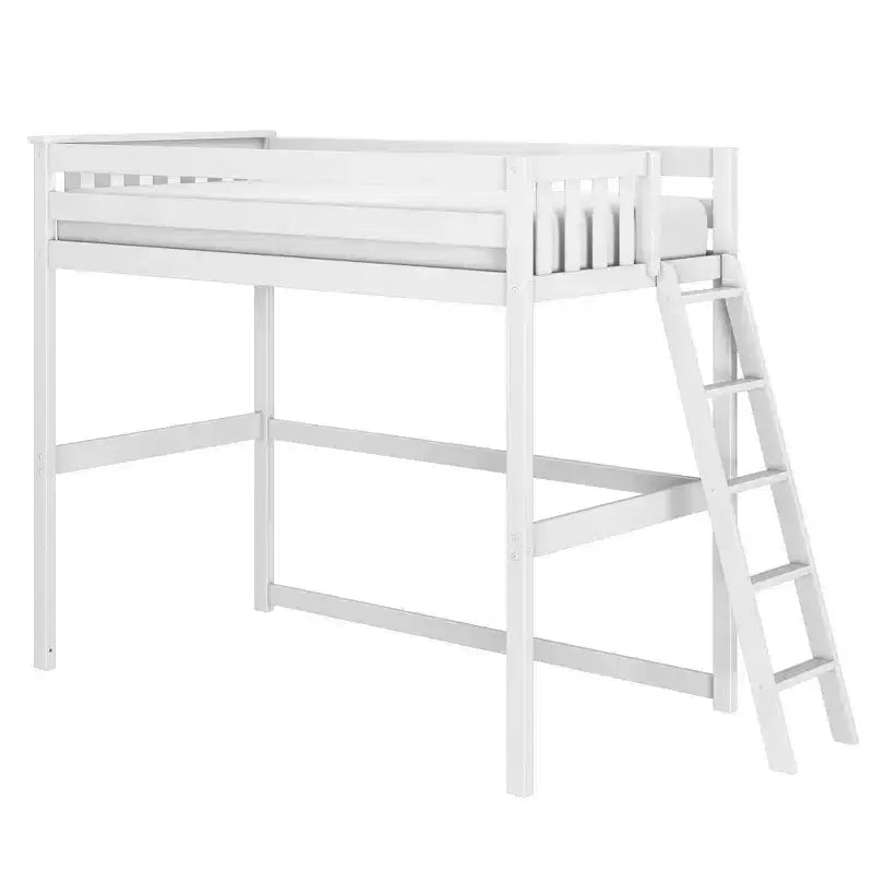 Letto alto a soppalco singolo con scaletta terminale