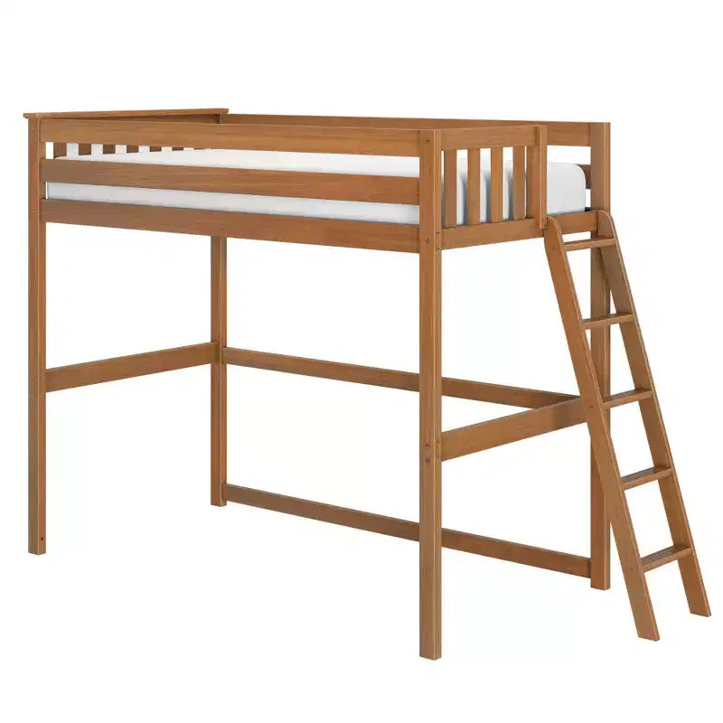 Letto alto a soppalco singolo con scaletta terminale
