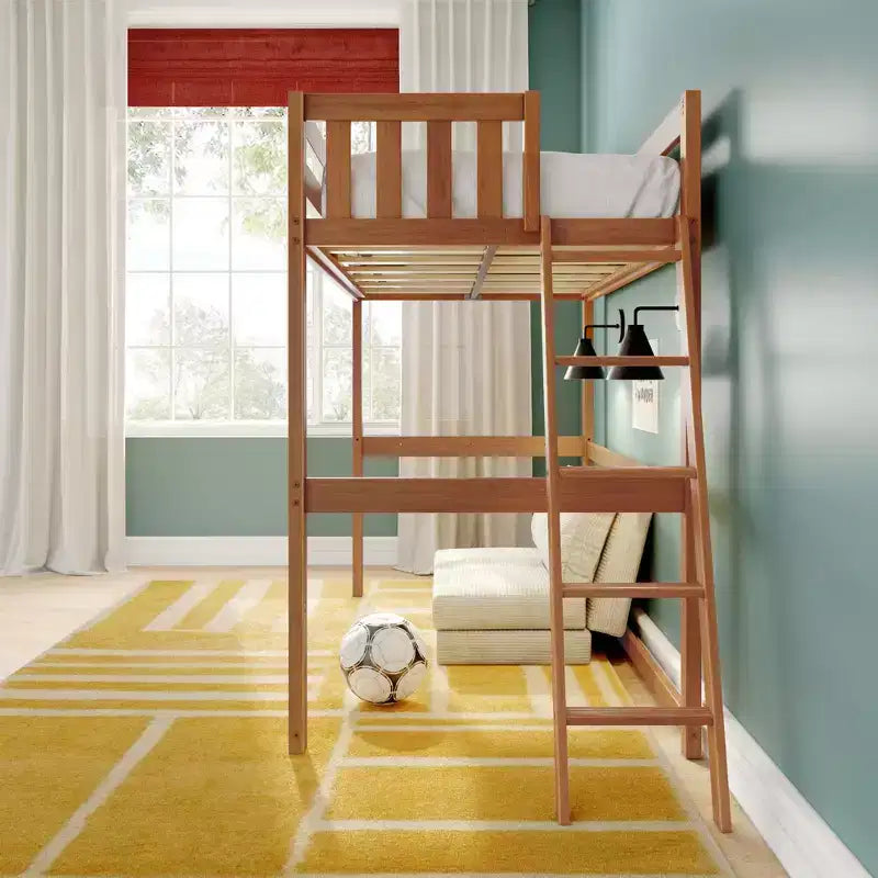 Letto alto a soppalco singolo con scaletta terminale