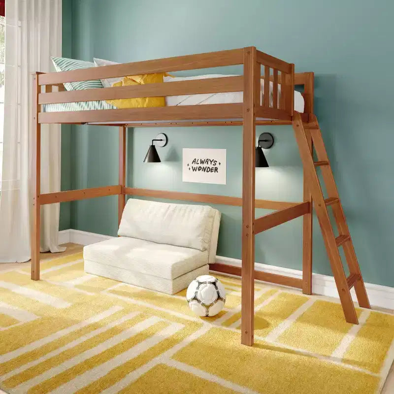 Letto alto a soppalco singolo con scaletta terminale