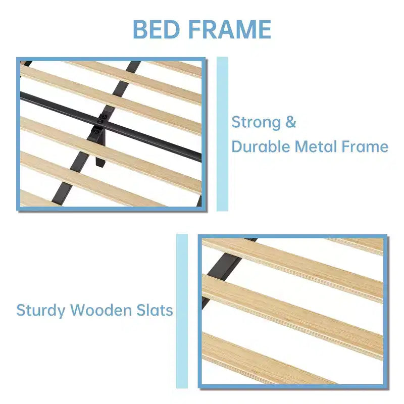 Struttura letto a piattaforma in velluto Twin XL con testiera regolabile