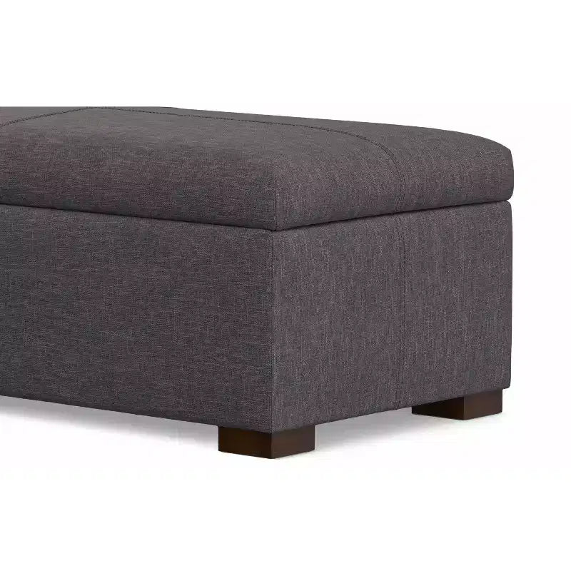 Panca contenitore rettangolare da 122 cm con coperchio sollevabile e vano portaoggetti nascosto