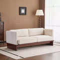 77 Modern Square Arm Boucle Sofa with Solid Wood Base, Corduroy Loveseat Sofa Couch for Small Living Room, Bedroom, or Apartment-Panipeachy
