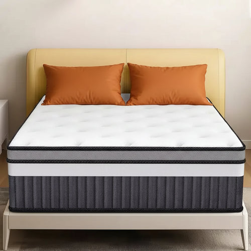 King Size Mattress, 14 Inch King Mattress Memory Foam & Pocket Spring Mattress for Motion Isolation & Silent Sleep, Medium Comfort, Pressure Relieving