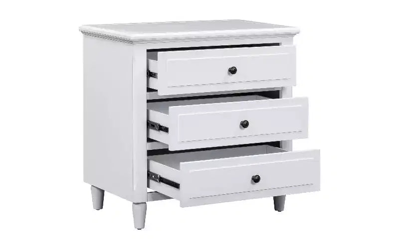 Comodino moderno a 3 cassetti con contenitore