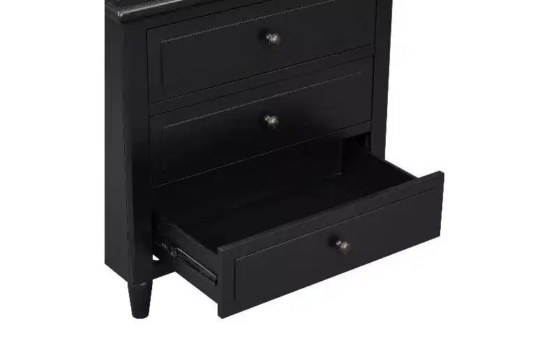 Comodino moderno a 3 cassetti con contenitore