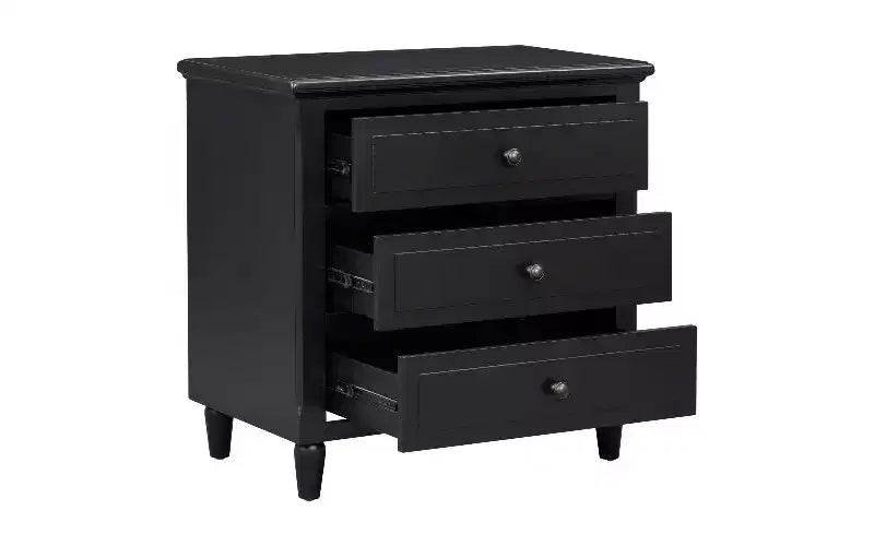 Comodino moderno a 3 cassetti con contenitore