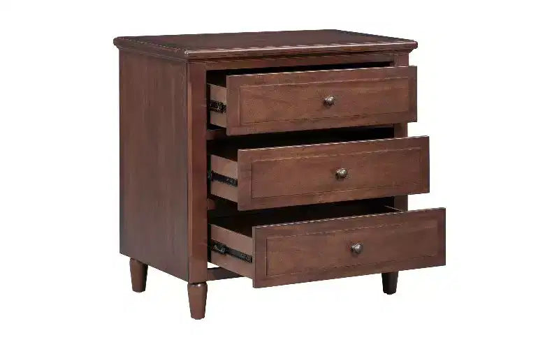 Comodino moderno a 3 cassetti con contenitore