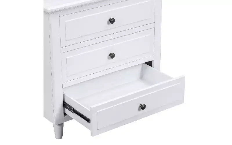 Comodino moderno a 3 cassetti con contenitore