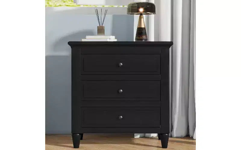Comodino moderno a 3 cassetti con contenitore