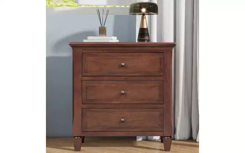 Comodino moderno a 3 cassetti con contenitore