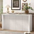 Okak Simple Rectangular Console Table with Wavy Design Base,Modern Woood Entryway Table for Living Room,Hallway,Foyer