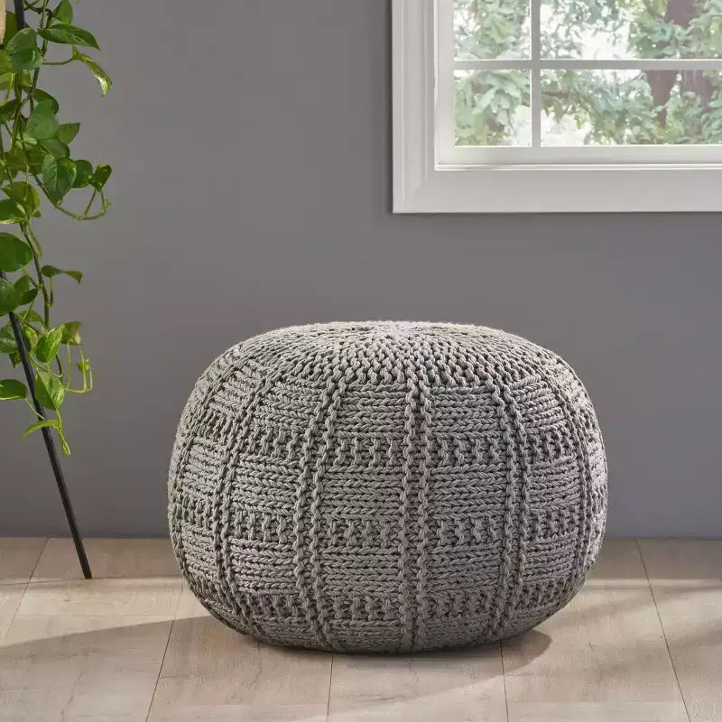 Poltrona a sacco in tessuto intrecciato con Memory Foam