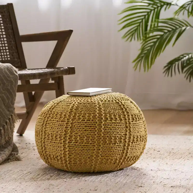 Poltrona a sacco in tessuto intrecciato con Memory Foam