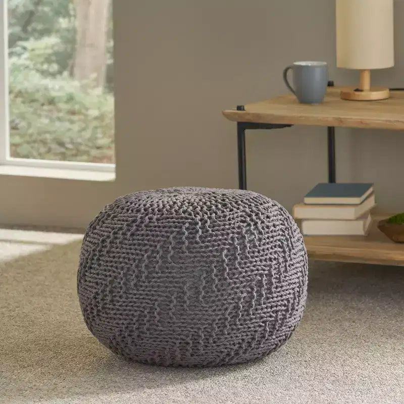 Poltrona a sacco in tessuto intrecciato con Memory Foam