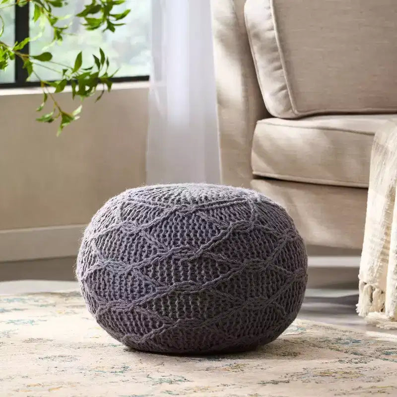 Poltrona a sacco in tessuto intrecciato con Memory Foam