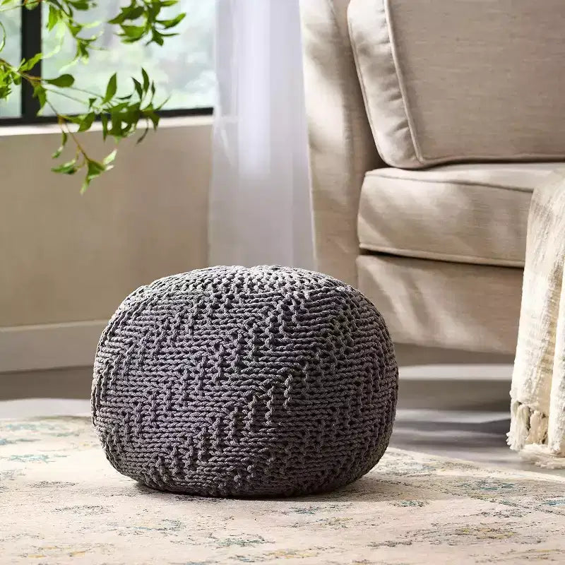 Poltrona a sacco in tessuto intrecciato con Memory Foam