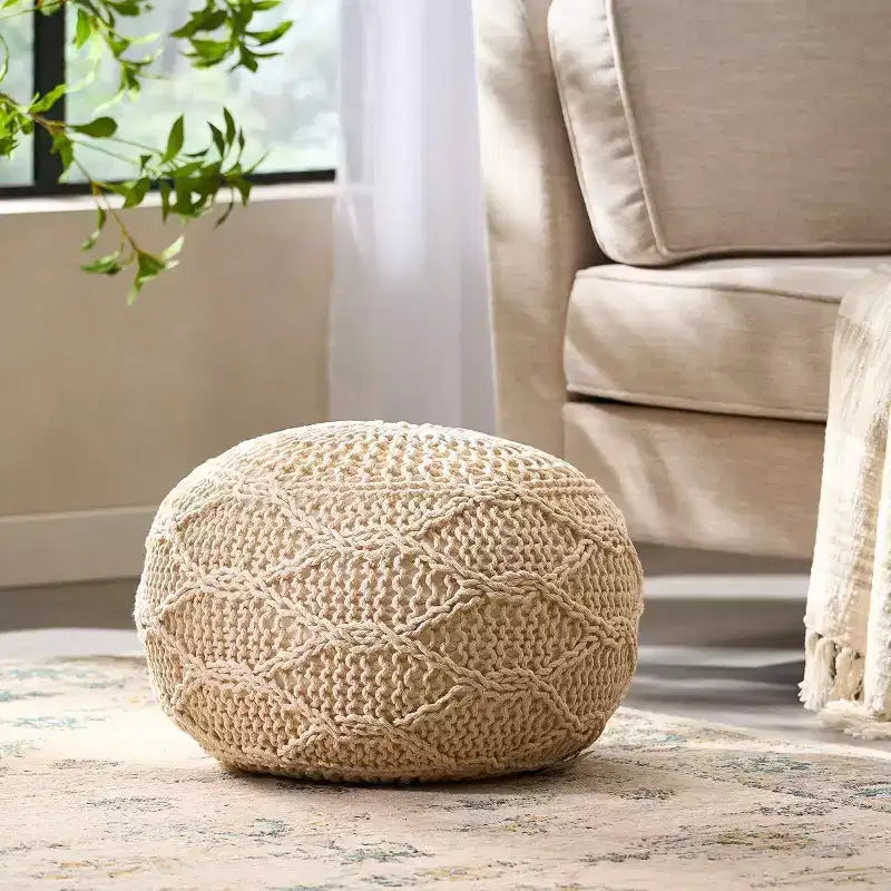 Poltrona a sacco in tessuto intrecciato con Memory Foam