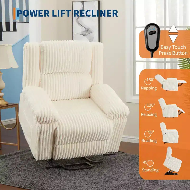 Poltrona Reclinabile Power Lift con Funzione Massaggio e Riscaldamento