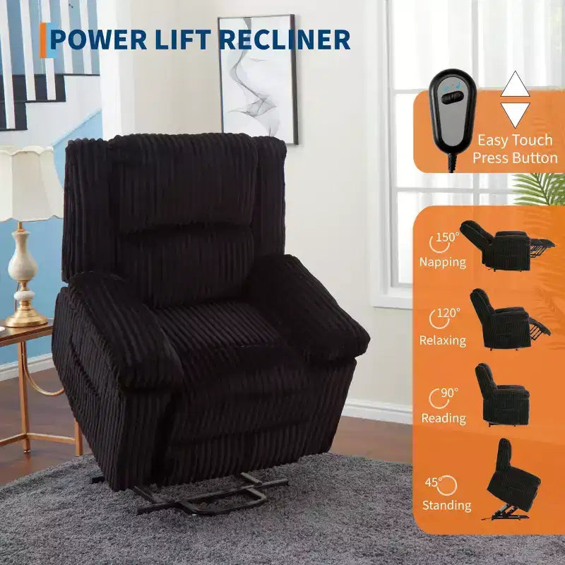 Poltrona Reclinabile Power Lift con Funzione Massaggio e Riscaldamento